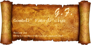 Gombó Fabrícius névjegykártya